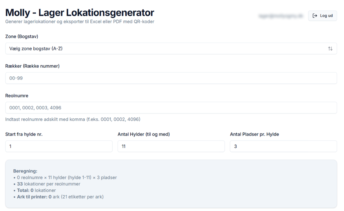 Lager Lokationsgenerator
